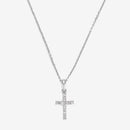 "Cross of Happiness" Pendant with 0.06Ct/16 Diamonds - 375/1000 White Gold