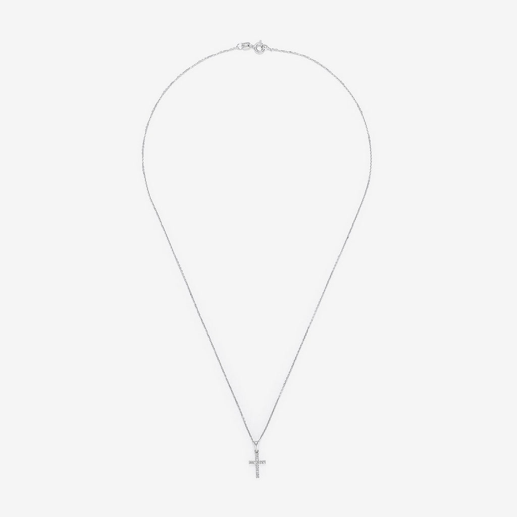 "Cross of Happiness" Pendant Diamonds 0.06Ct/16 - White Gold