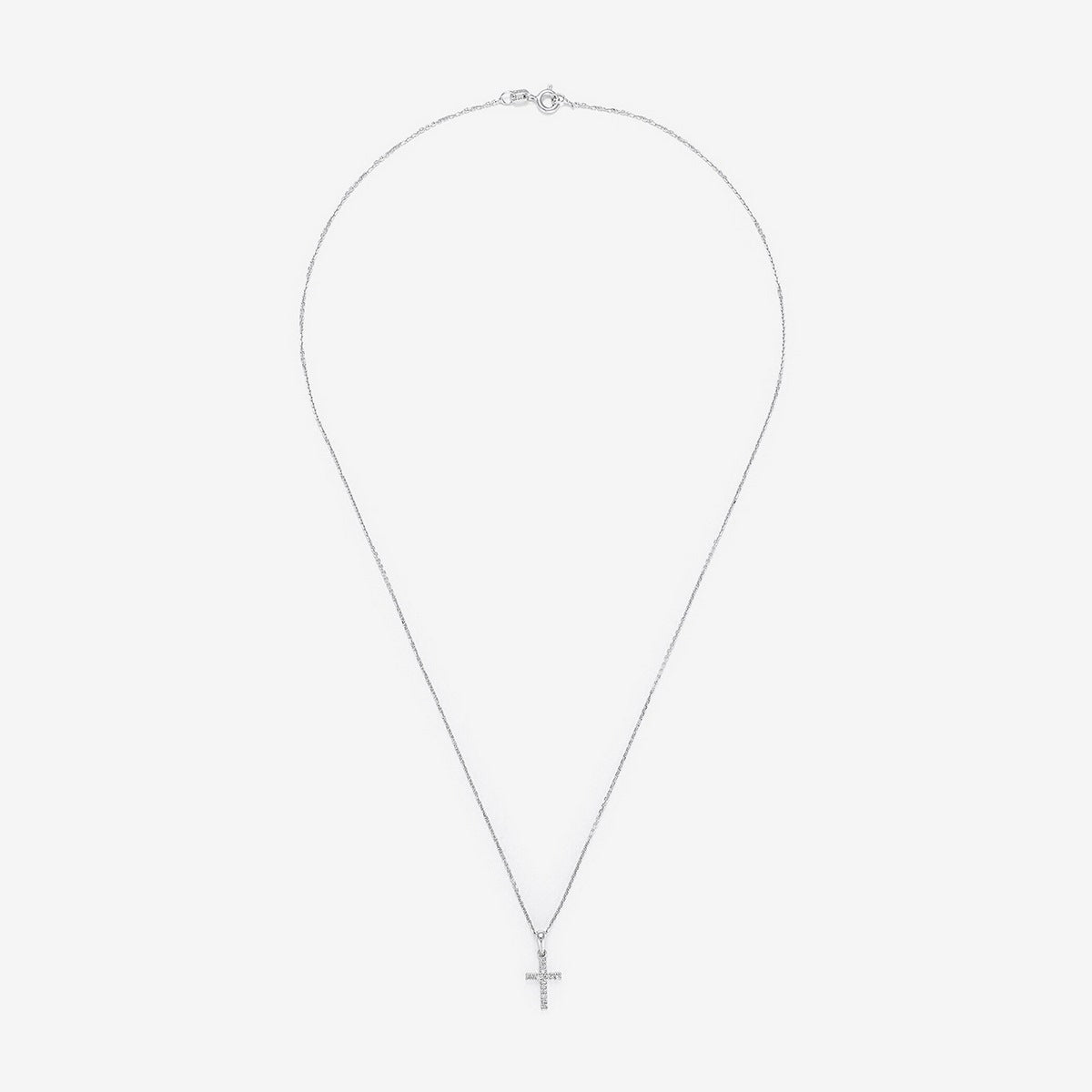 "Cross of Happiness" Pendant Diamonds 0.06Ct/16 - White Gold