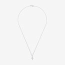 "Cross of Happiness" Pendant with 0.06Ct/16 Diamonds - 375/1000 White Gold