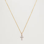 "Cross of Happiness" Diamond Pendant: 0.06Ct/16 - 375/1000 Yellow Gold
