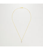 Pendentif "Croix Du Bonheur" - Diamant :0,06Ct/16 - Or Jaune