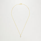 "Cross of Happiness" Diamond Pendant: 0.06Ct/16 - 375/1000 Yellow Gold