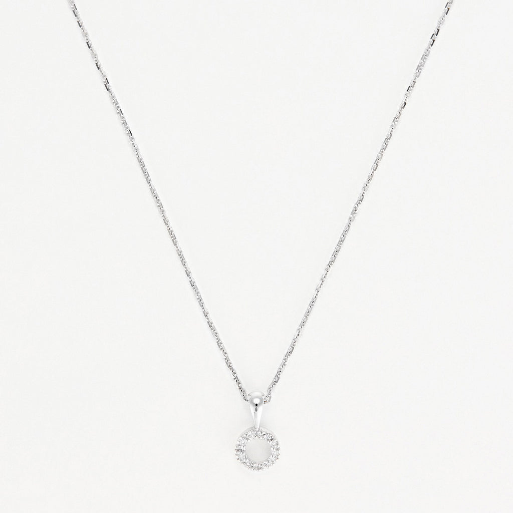 Pendentif "Simplicité" Diamant :0,05Ct/12 - Or Blanc