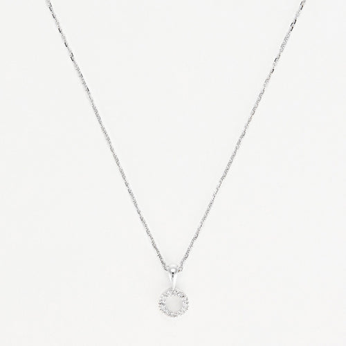 Simplicity" pendant Diamond :0,05Ct/12 - Gold Blanc