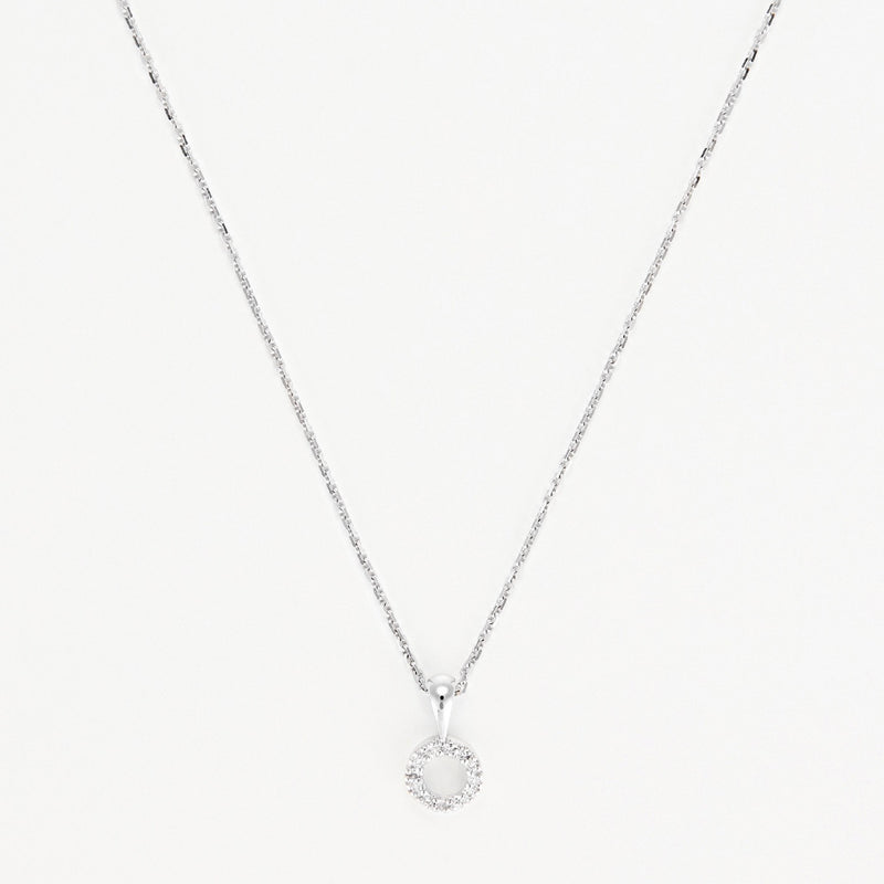 Pendentif "Simplicité" Diamant :0,05Ct/12 - Or Blanc 375/1000