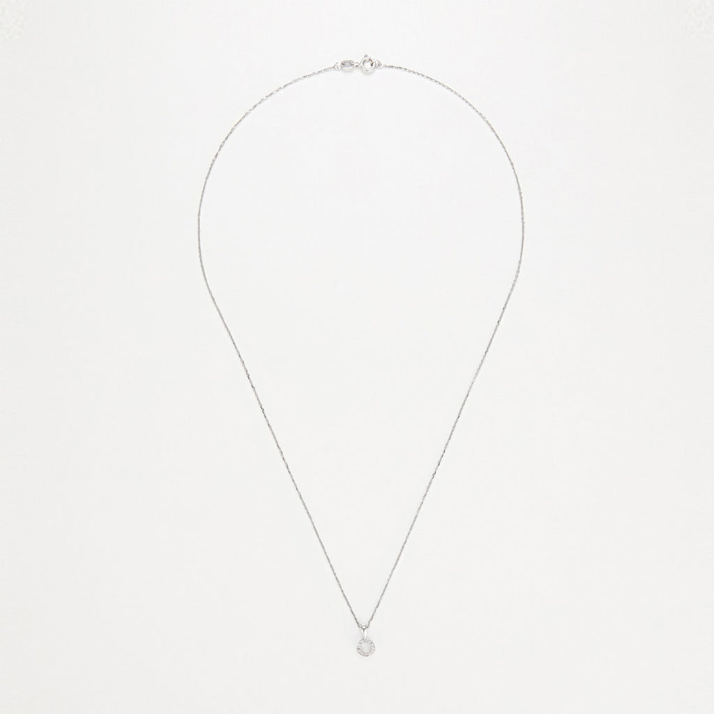 Pendentif "Simplicité" Diamant :0,05Ct/12 - Or Blanc