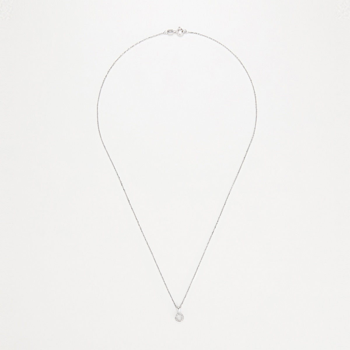 Pendentif "Simplicité" Diamant :0,05Ct/12 - Or Blanc