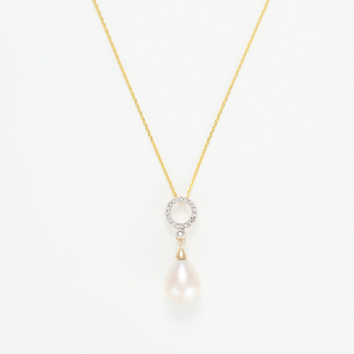 "Jolie Perle" Pendant - Diamond: 0.06Ct/20-1White Pearl 8.5Mm - Yellow Gold
