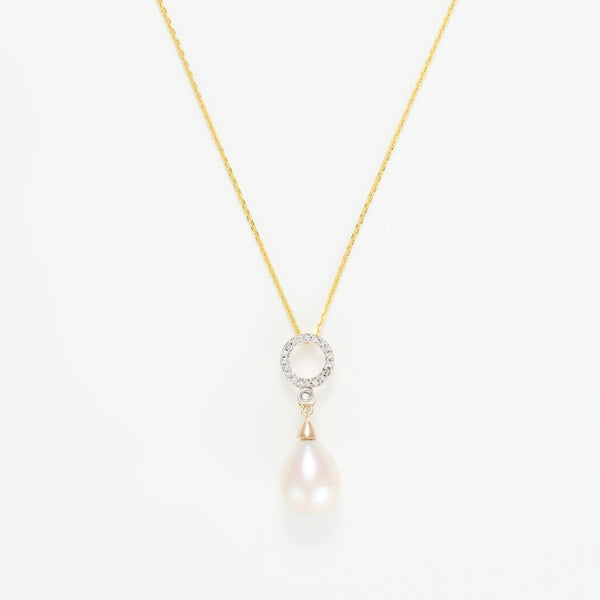 "Jolie Perle" Pendant - Diamond: 0.06Ct/20-1White Pearl 8.5Mm - Yellow Gold