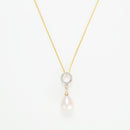 "Pretty Pearl" Pendant - Diamond: 0.06Ct/20-1 White Pearl 8.5mm - Yellow Gold