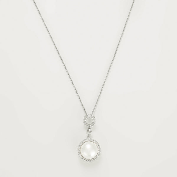 "Jolie Perle Enchantée" Diamond Pendant: 0.13Ct/42 + 1 White Pearl of 7.5mm