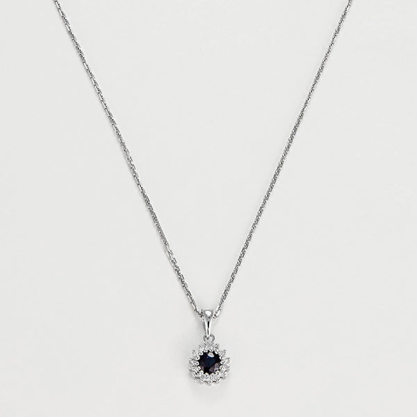 “Marguerite Sapphire” Pendant – White Gold