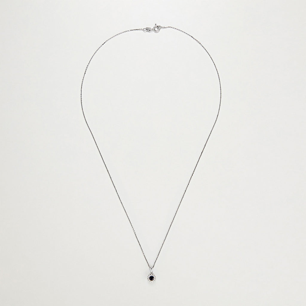 “Marguerite Sapphire” Pendant – White Gold