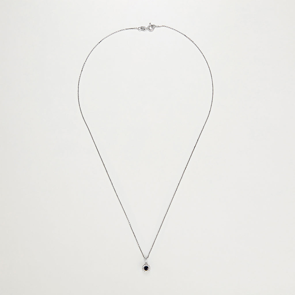 "Sapphire Daisy" Pendant - 375/1000 White Gold