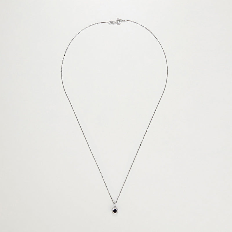 "Sapphire Daisy" Pendant - White Gold