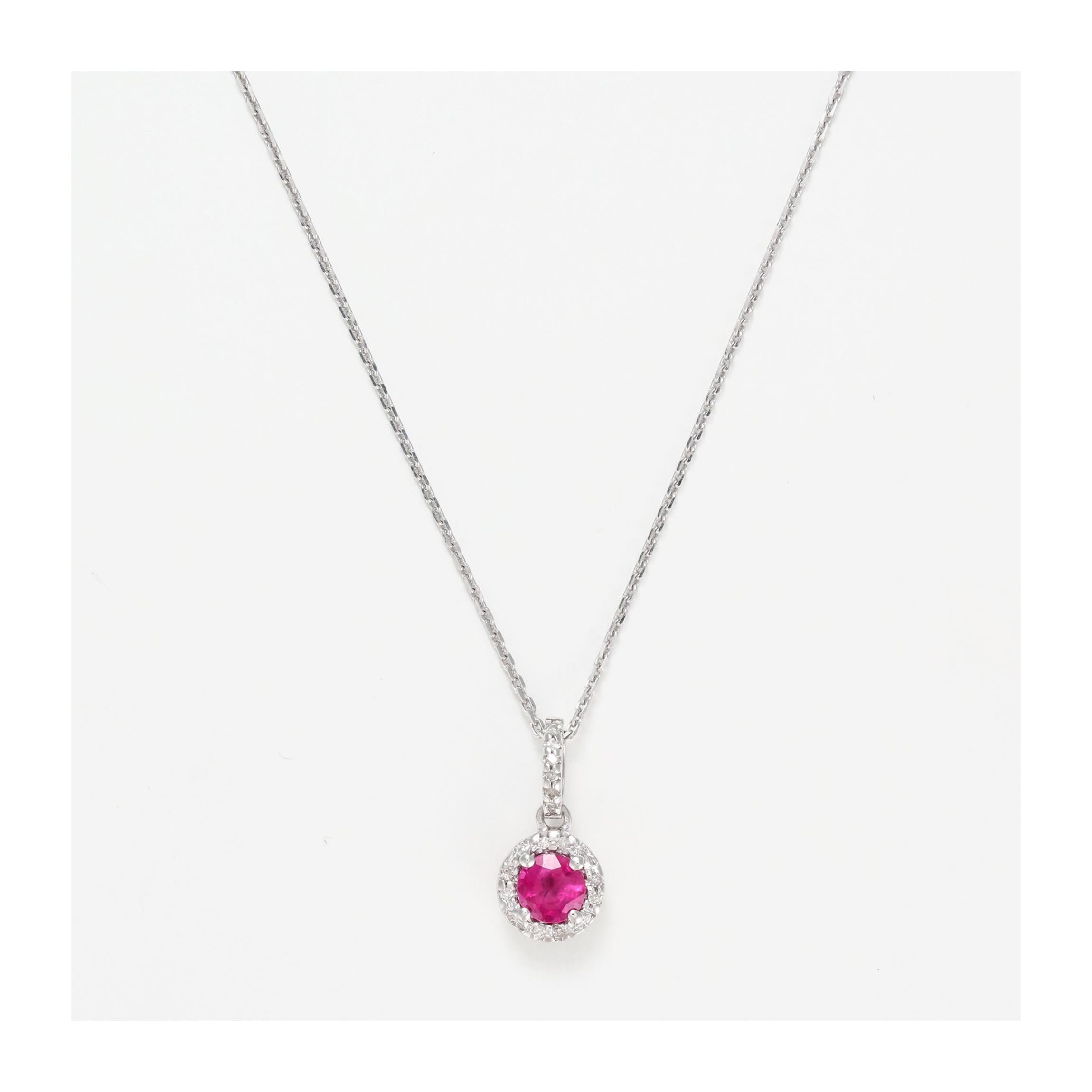 Pendentif "Rond De Rubis" Diamants: 0,04Ct/14 Rubis: 0,37Ct/1