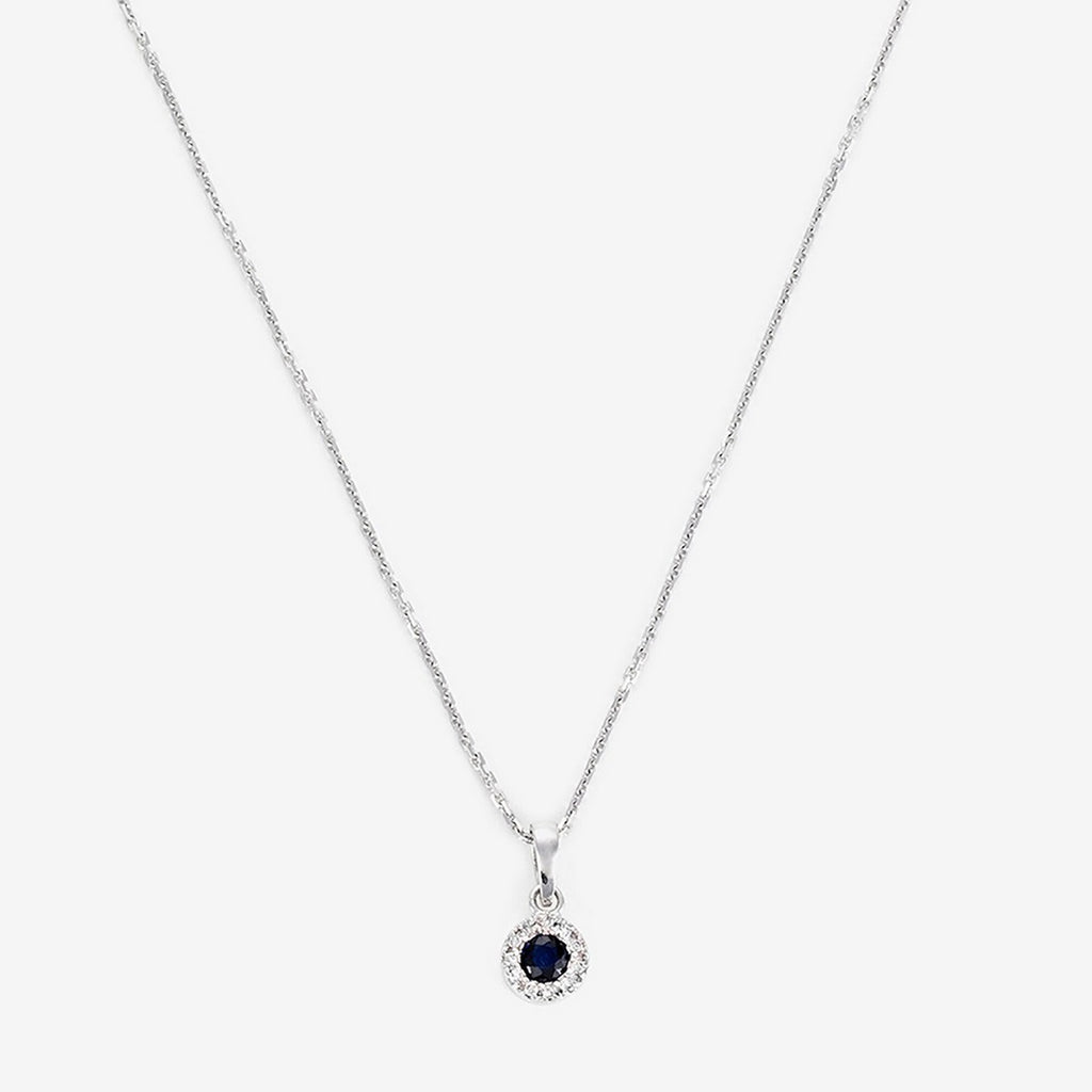 "Precious Sapphire" Pendant Diamonds: 0.03Ct/11 Sapphire: 0.16Ct/1 - White Gold