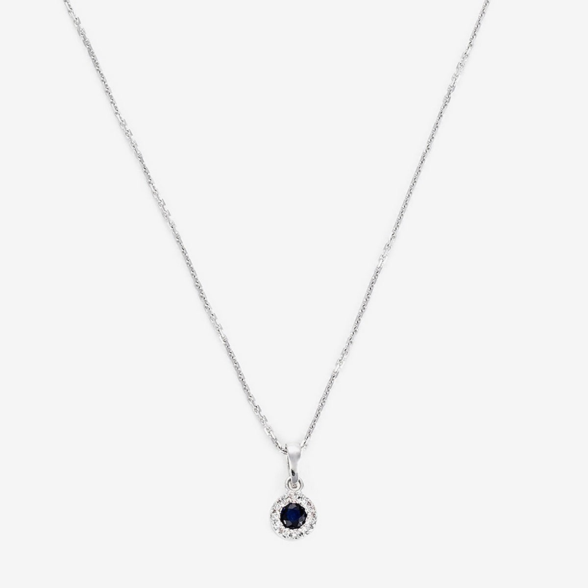 "Precious Sapphire" Pendant Diamonds: 0.03Ct/11 Sapphire: 0.16Ct/1 - White Gold