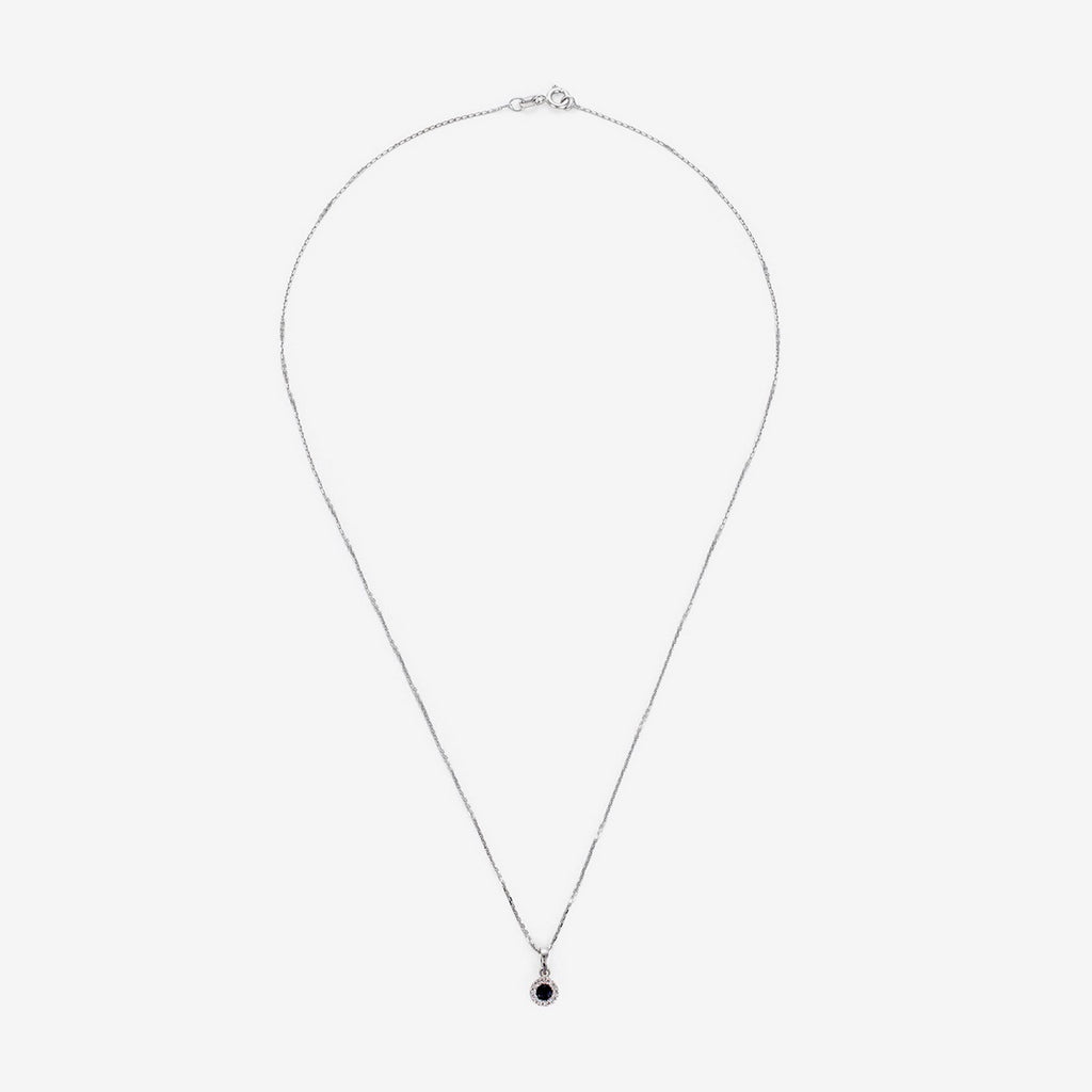 "Precious Sapphire" Pendant Diamonds: 0.03Ct/11 Sapphire: 0.16Ct/1 - White Gold