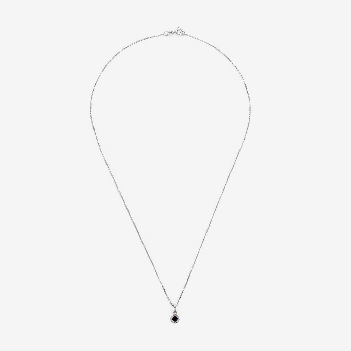 "Precious Sapphire" Pendant Diamonds: 0.03Ct/11 Sapphire: 0.16Ct/1 - White Gold