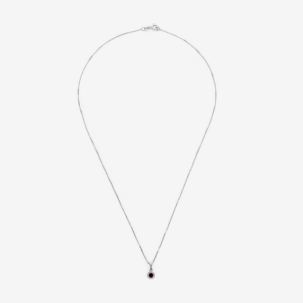 Diamanta – Pendente "Précieux Saphir" Diamanti: 0,03Ct/11 Zaffiro: 0,16Ct/1, collana in argento con piccolo pendente nero e brillante