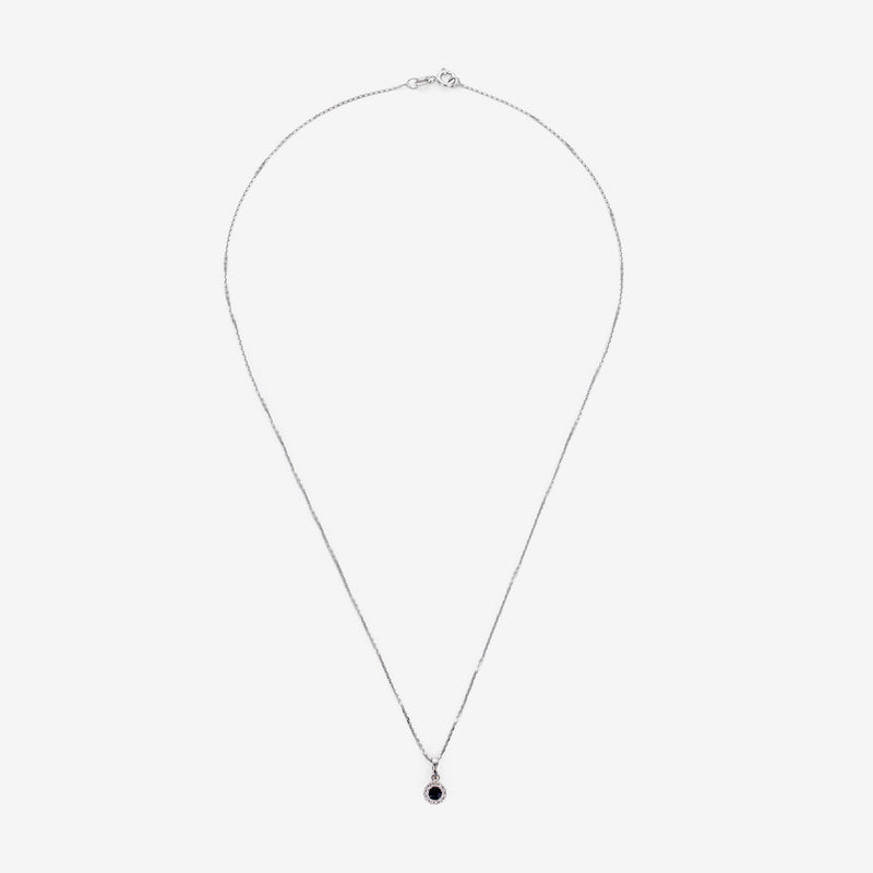 Pendentif "Précieux Saphir" Diamants: 0,03Ct/11 Saphir: 0,16Ct/1 - Or Blanc 375/1000