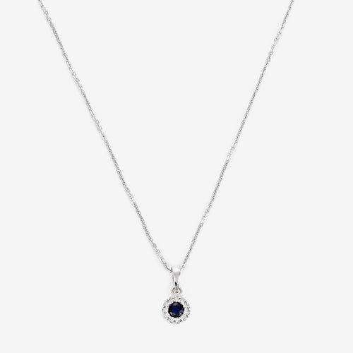 Pendentif "Précieux Saphir" Diamants: 0,03Ct/11 Saphir: 0,16Ct/1 - Or Blanc 375/1000