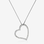 Colgante "Corazón Oriental" Oro blanco Diamante: 0.15Ct/47 - Oro blanco