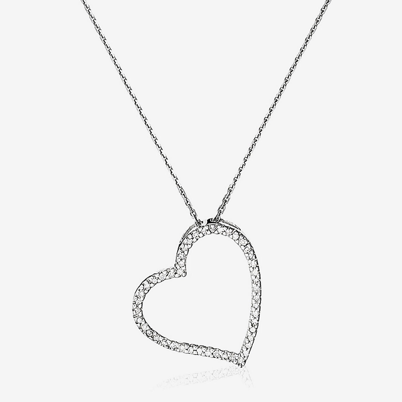 Colgante "Corazón Oriental" Oro blanco Diamante: 0.15Ct/47 - Oro blanco