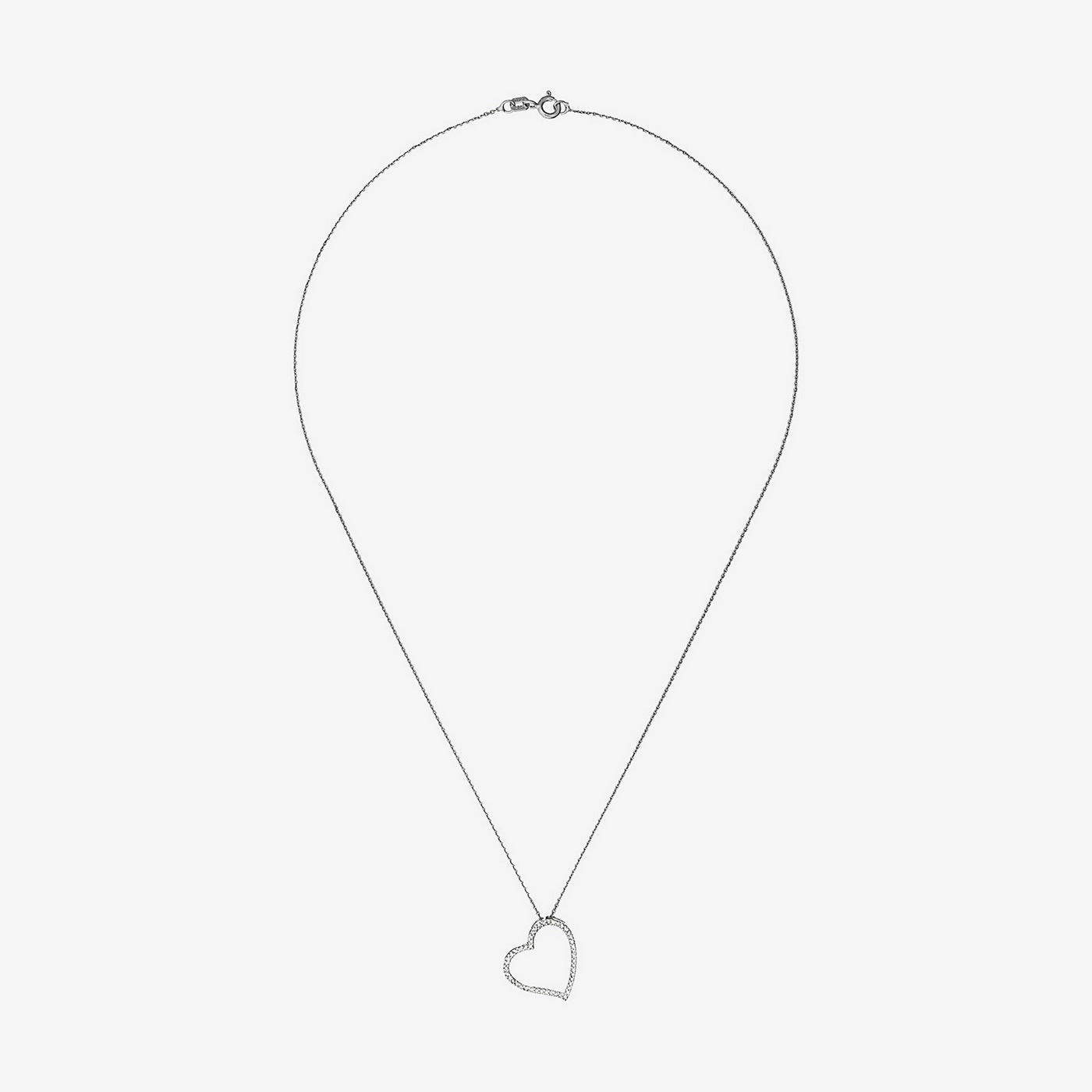 Colgante "Corazón Oriental" Oro blanco Diamante: 0.15Ct/47 - Oro blanco