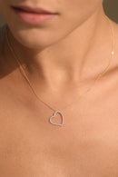 "Oriental Heart" Pendant in Yellow Gold with Diamond: 0.15Ct/47 - 375/1000 Yellow Gold