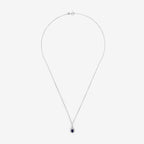Pendentif "Larme Bleu Nuit" Saphir Bleu: 0,31Ct/1 + Diamants: 0,08Ct/27