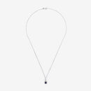 Pendentif "Larme Bleu Nuit" Saphir Bleu: 0,31Ct/1 + Diamants: 0,08Ct/27 - Or Blanc 375/1000