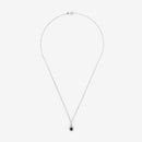 Pendentif "Larme Bleu Nuit" Saphir Bleu: 0,31Ct/1 + Diamants: 0,08Ct/27 - Or Blanc 375/1000