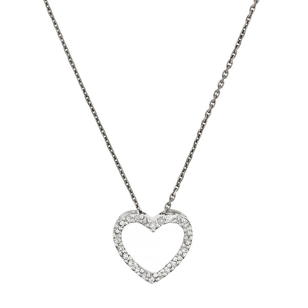 Pendentif "Joli Coeur Pm"  Or Blanc Diamant :0,07Ct/24 - Or Blanc