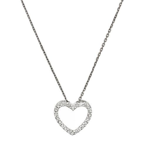 Colgante "Joli Coeur Pm" Oro blanco Diamante: 0.07Ct/24 - Oro blanco
