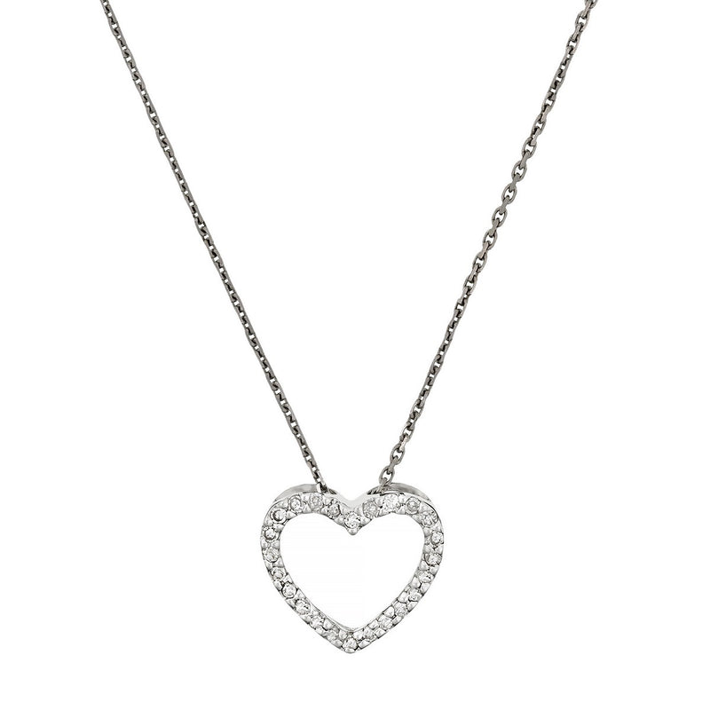 Pendentif "Joli Coeur Pm"  Or Blanc Diamant :0,07Ct/24 - Or Blanc