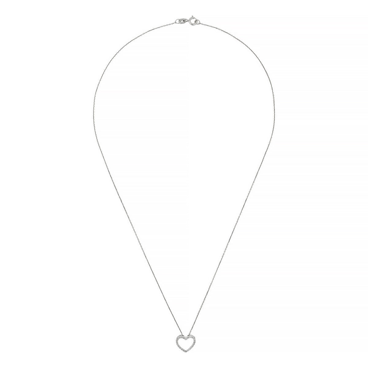Pendentif "Joli Coeur Pm"  Or Blanc Diamant :0,07Ct/24 - Or Blanc