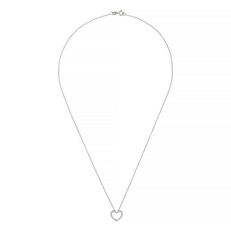 Pendentif "Joli Coeur Pm"  Or Blanc Diamant :0,07Ct/24 - Or Blanc