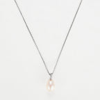 Pendentif Or Blanc 375/1000 "Luliwa" Diamants 0,02Ct/6 Perle 7,5Mm