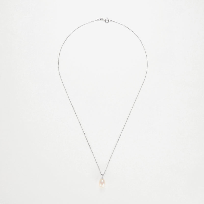 Pendentif "Luliwa" Diamants 0,02Ct/6 Perle 7,5Mm - Or Blanc 375/1000