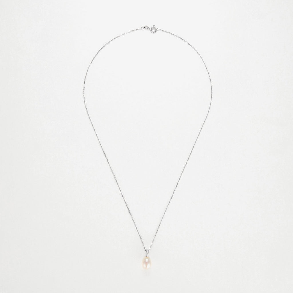 Colgante "Luliwa" D0.02Ct/6 Perla 7.5Mm - Oro blanco 375/1000