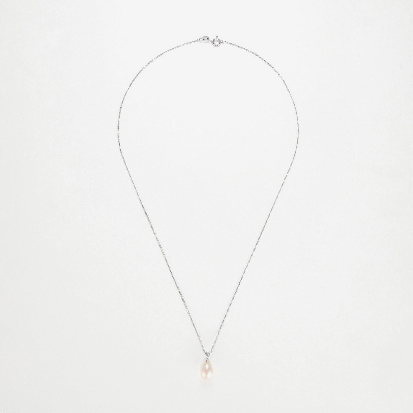 Colgante "Luliwa" D0.02Ct/6 Perla 7.5Mm - Oro blanco 375/1000