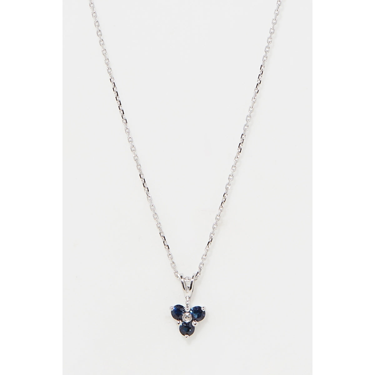 Pendentif "Fleur Bleue" D0,005/1 S0,30/3 - Or Blanc