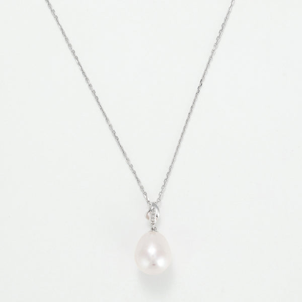 Diamanta – Pendentif "Perla" D0,015/4 P 9Mm, collier en argent avec un pendentif en perle de culture blanche