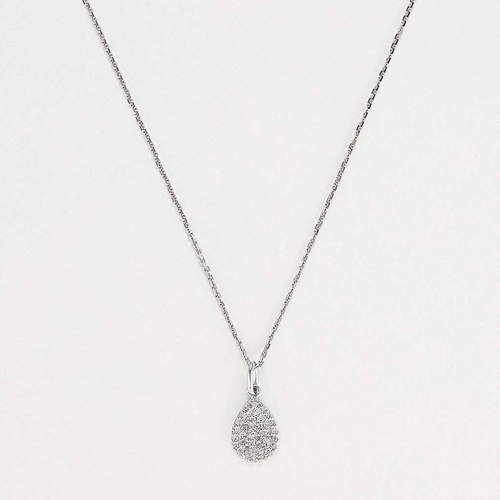 "Raindrop" Pendant D0.11Ct/37 - 375/1000 White Gold