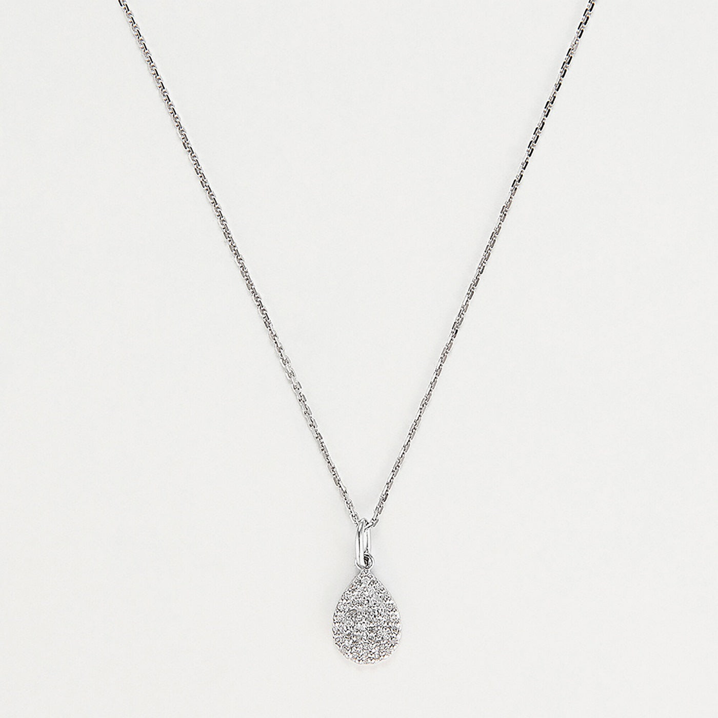 "Raindrop" Pendant D0.11Ct/37 - 375/1000 White Gold