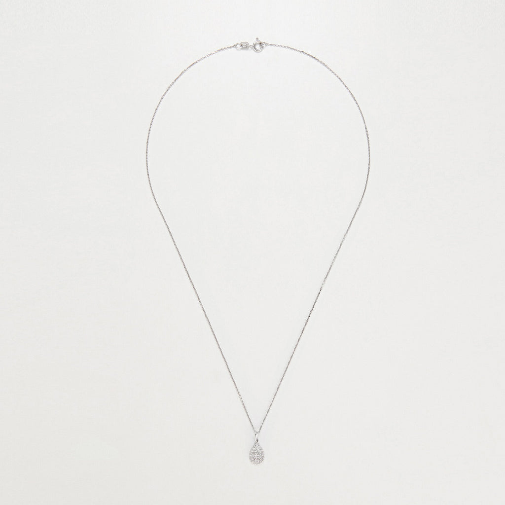 "Raindrop" Pendant D0.11Ct/37 - 375/1000 White Gold