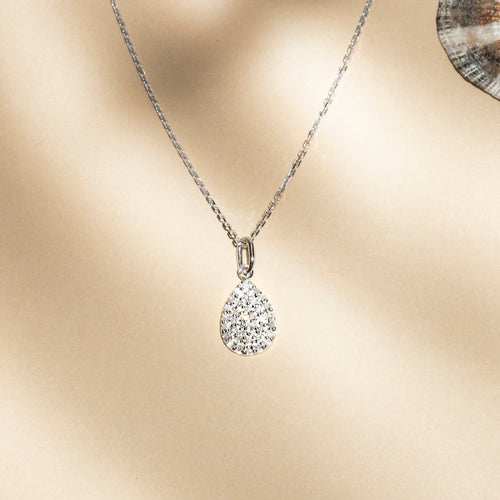 Pendentif "Goutte De Pluie" Diamants 0,11Ct/37 - Or Blanc